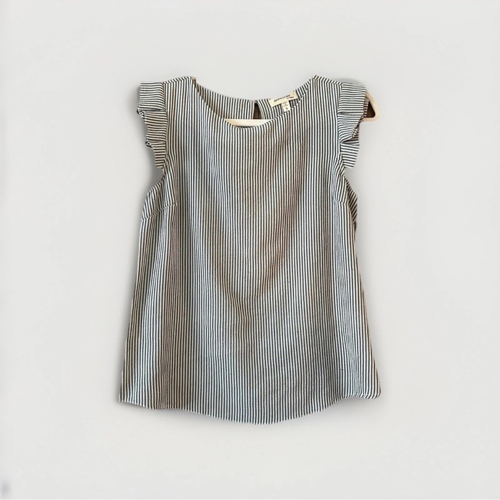 Monteau Black and White Striped Blouse